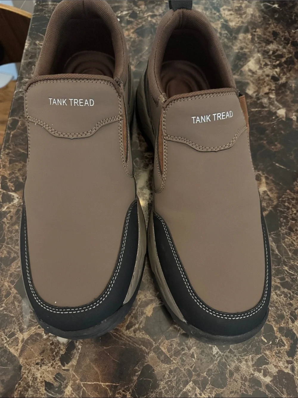 Tank TreadMen's Slip-On Work Loafers in Brown and Black